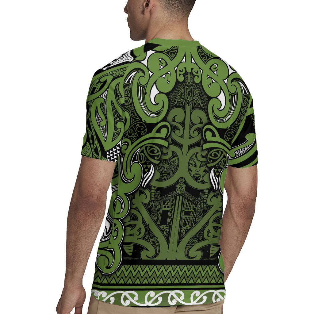 Aotearoa Iwi Ngāti Tama ki Taranaki Trust Rugby Jersey Maori Wharenui House Tribal Pattern LT9 - Polynesian Pride