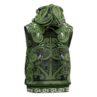 Aotearoa Iwi Ngāti Tama ki Taranaki Trust Sleeveless Zip Hoodie Maori Wharenui House Tribal Pattern LT9 - Polynesian Pride