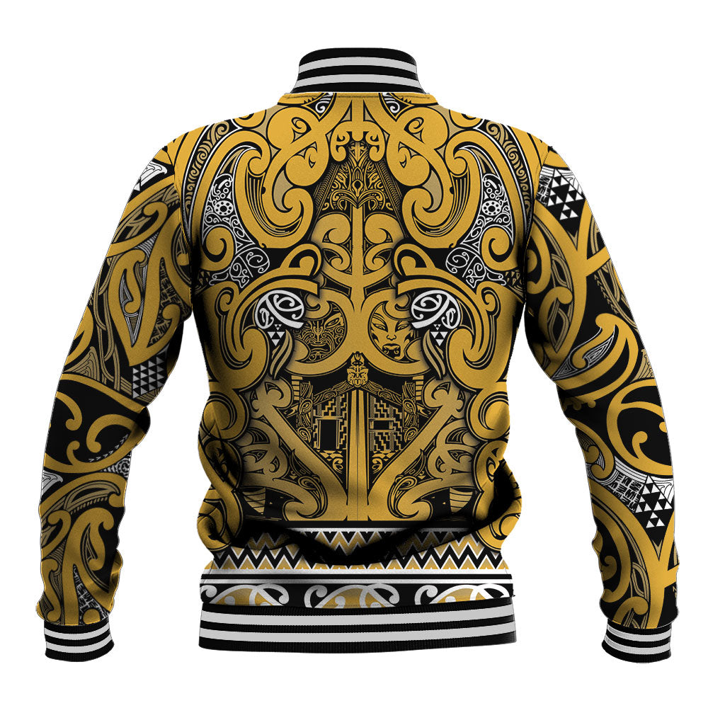 Aotearoa Iwi Ngāti Tama ki Te Waipounamu Trust Baseball Jacket Maori Wharenui House Tribal Pattern LT9 - Polynesian Pride