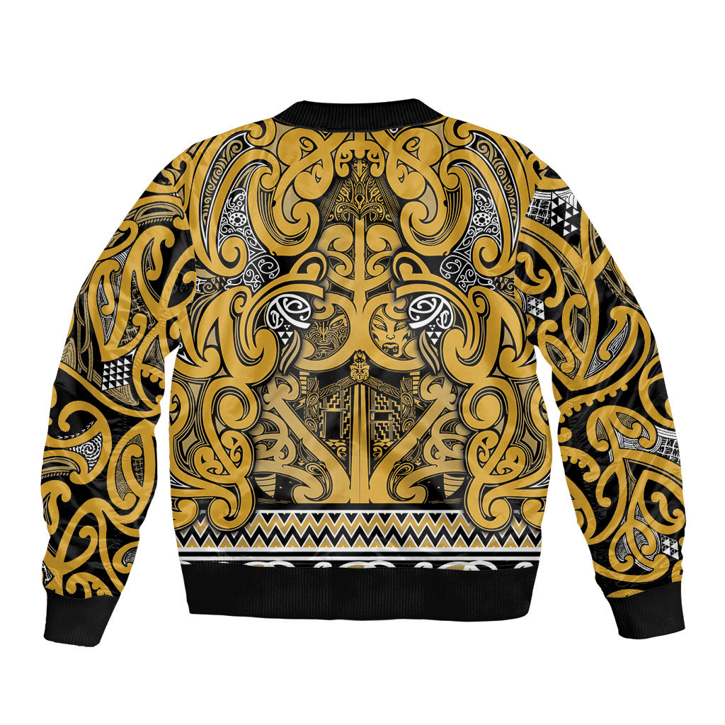 Aotearoa Iwi Ngāti Tama ki Te Waipounamu Trust Bomber Jacket Maori Wharenui House Tribal Pattern LT9 - Polynesian Pride