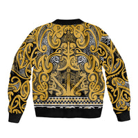 Aotearoa Iwi Ngāti Tama ki Te Waipounamu Trust Bomber Jacket Maori Wharenui House Tribal Pattern LT9 - Polynesian Pride