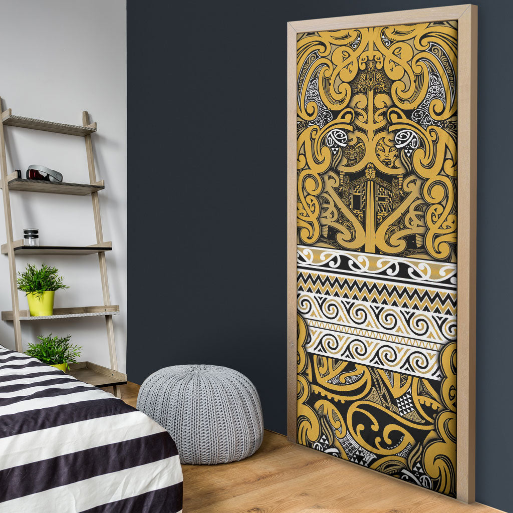 Aotearoa Iwi Ngāti Tama ki Te Waipounamu Trust Door Cover Maori Wharenui House Tribal Pattern LT9 - Polynesian Pride