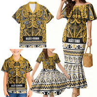 Aotearoa Iwi Ngāti Tama ki Te Waipounamu Trust Family Matching Mermaid Dress and Hawaiian Shirt Maori Wharenui House Tribal Pattern LT9 - Polynesian Pride