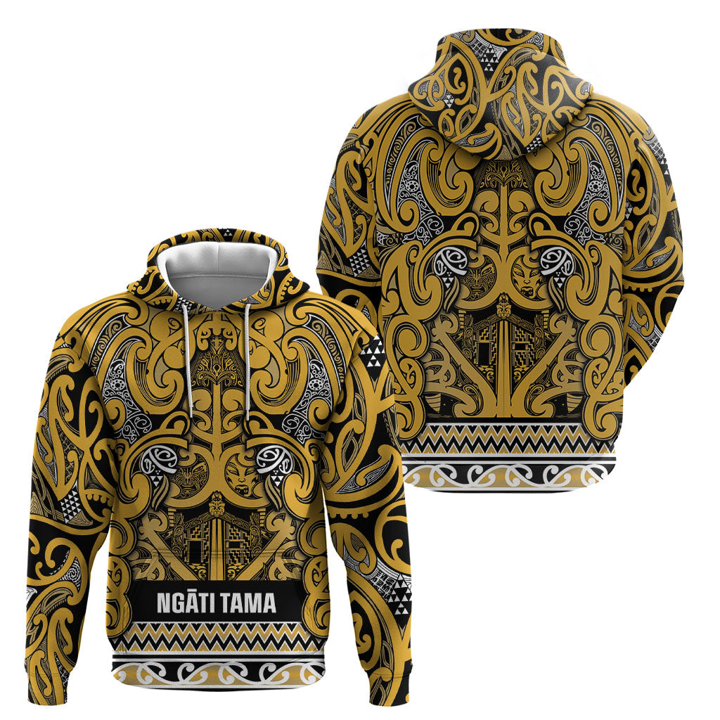 Aotearoa Iwi Ngāti Tama ki Te Waipounamu Trust Hoodie Maori Wharenui House Tribal Pattern LT9 - Polynesian Pride
