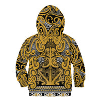 Aotearoa Iwi Ngāti Tama ki Te Waipounamu Trust Kid Hoodie Maori Wharenui House Tribal Pattern LT9 - Polynesian Pride