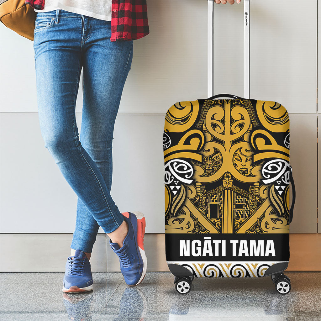 Aotearoa Iwi Ngāti Tama ki Te Waipounamu Trust Luggage Cover Maori Wharenui House Tribal Pattern LT9 - Polynesian Pride