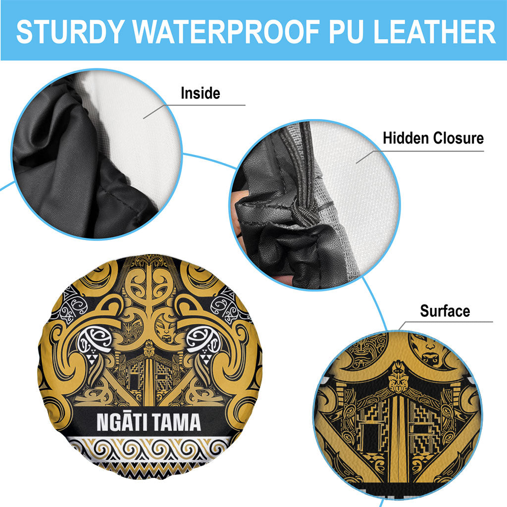 Aotearoa Iwi Ngāti Tama ki Te Waipounamu Trust Spare Tire Cover Maori Wharenui House Tribal Pattern LT9 - Polynesian Pride