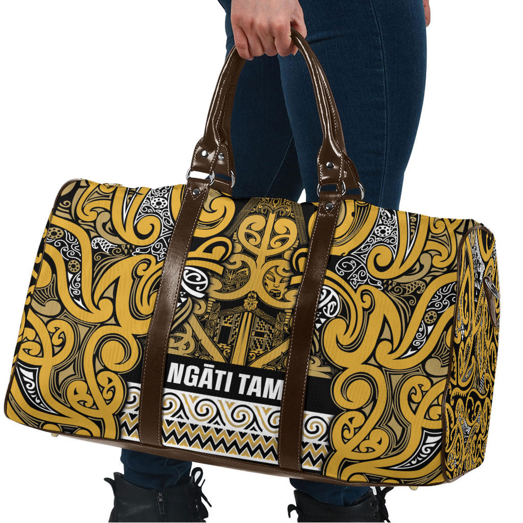 Aotearoa Iwi Ngāti Tama ki Te Waipounamu Trust Travel Bag Maori Wharenui House Tribal Pattern LT9 - Polynesian Pride