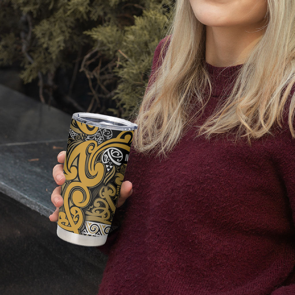Aotearoa Iwi Ngāti Tama ki Te Waipounamu Trust Tumbler Cup Maori Wharenui House Tribal Pattern LT9 - Polynesian Pride