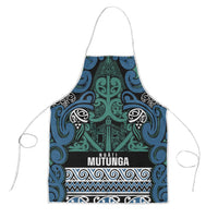 Aotearoa Iwi Ngati Mutunga Apron Maori Wharenui House Tribal Pattern LT9 Ocean Blue - Polynesian Pride