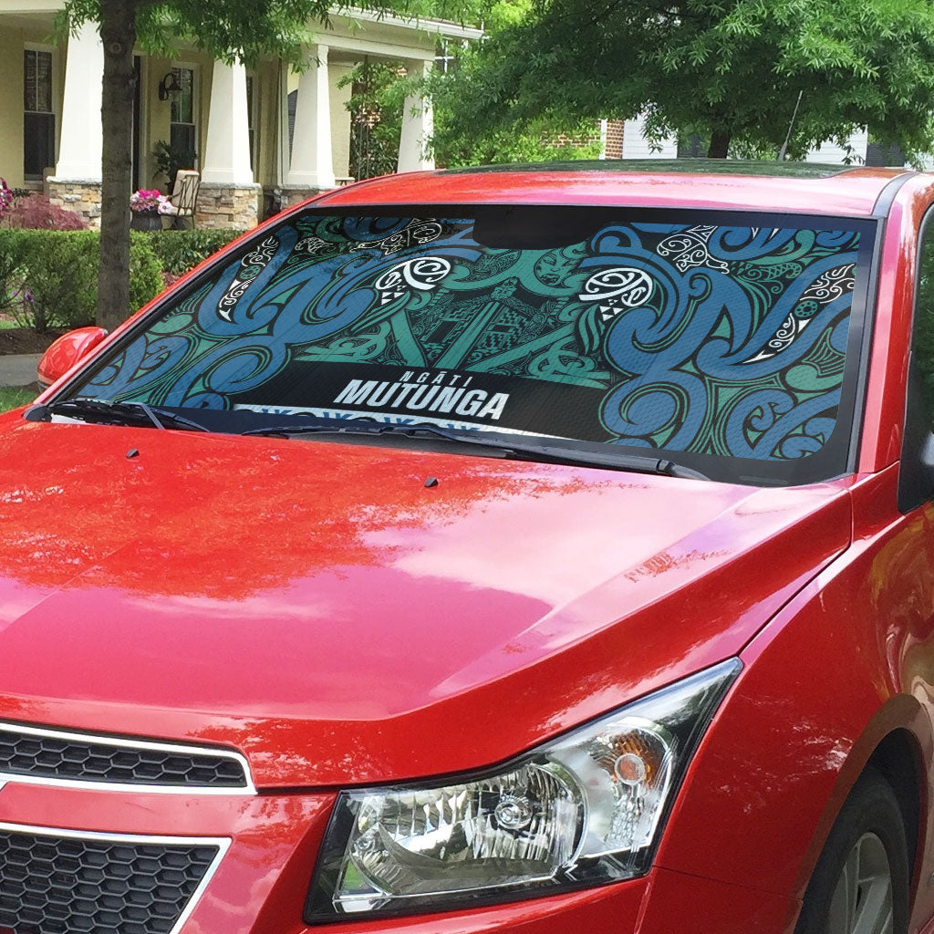 Aotearoa Iwi Ngati Mutunga Auto Sun Shade Maori Wharenui House Tribal Pattern LT9 - Polynesian Pride