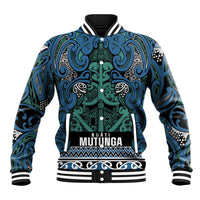 Aotearoa Iwi Ngati Mutunga Baseball Jacket Maori Wharenui House Tribal Pattern LT9 Unisex Ocean Blue - Polynesian Pride