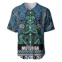 Aotearoa Iwi Ngati Mutunga Baseball Jersey Maori Wharenui House Tribal Pattern LT9 Ocean Blue - Polynesian Pride