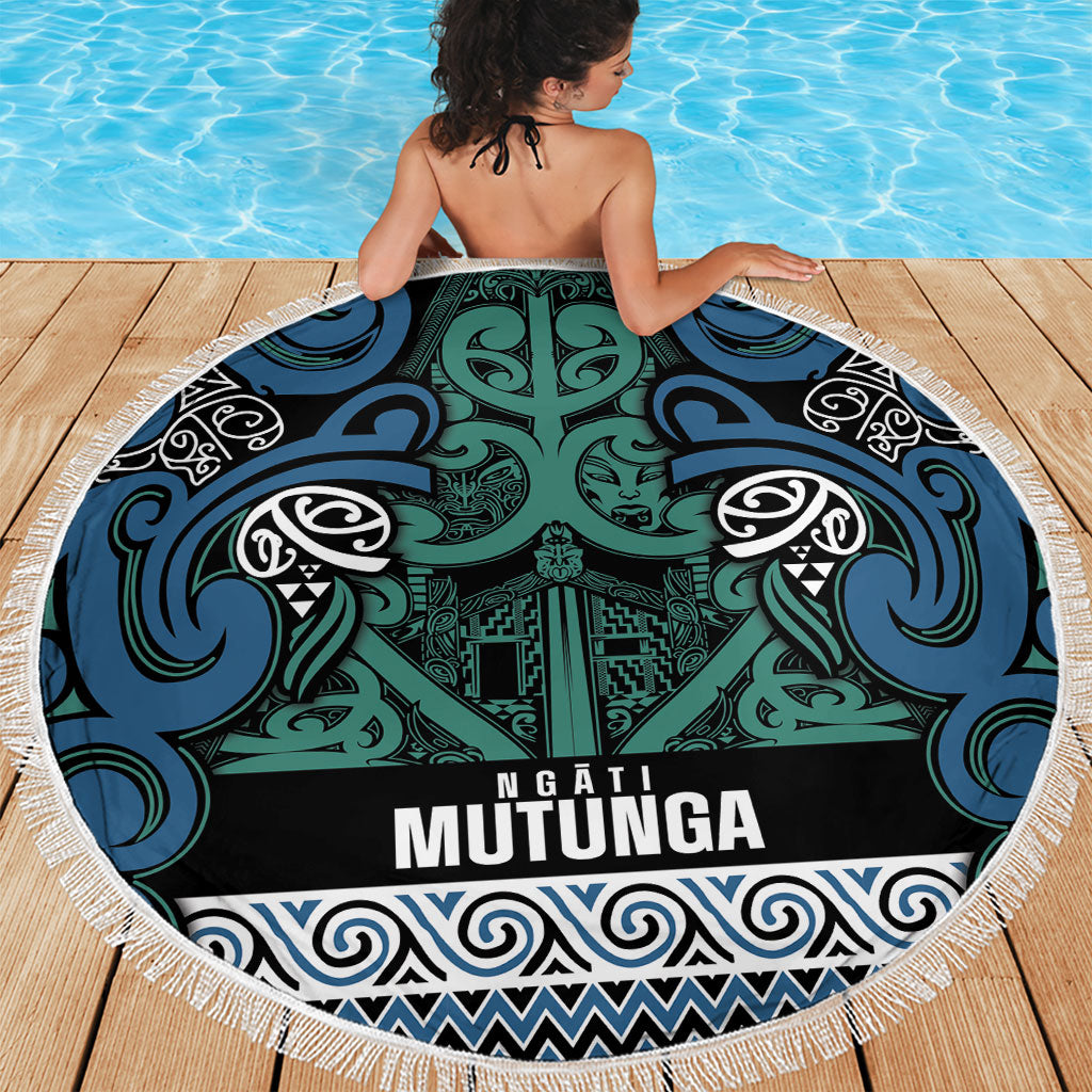 Aotearoa Iwi Ngati Mutunga Beach Blanket Maori Wharenui House Tribal Pattern LT9 - Polynesian Pride
