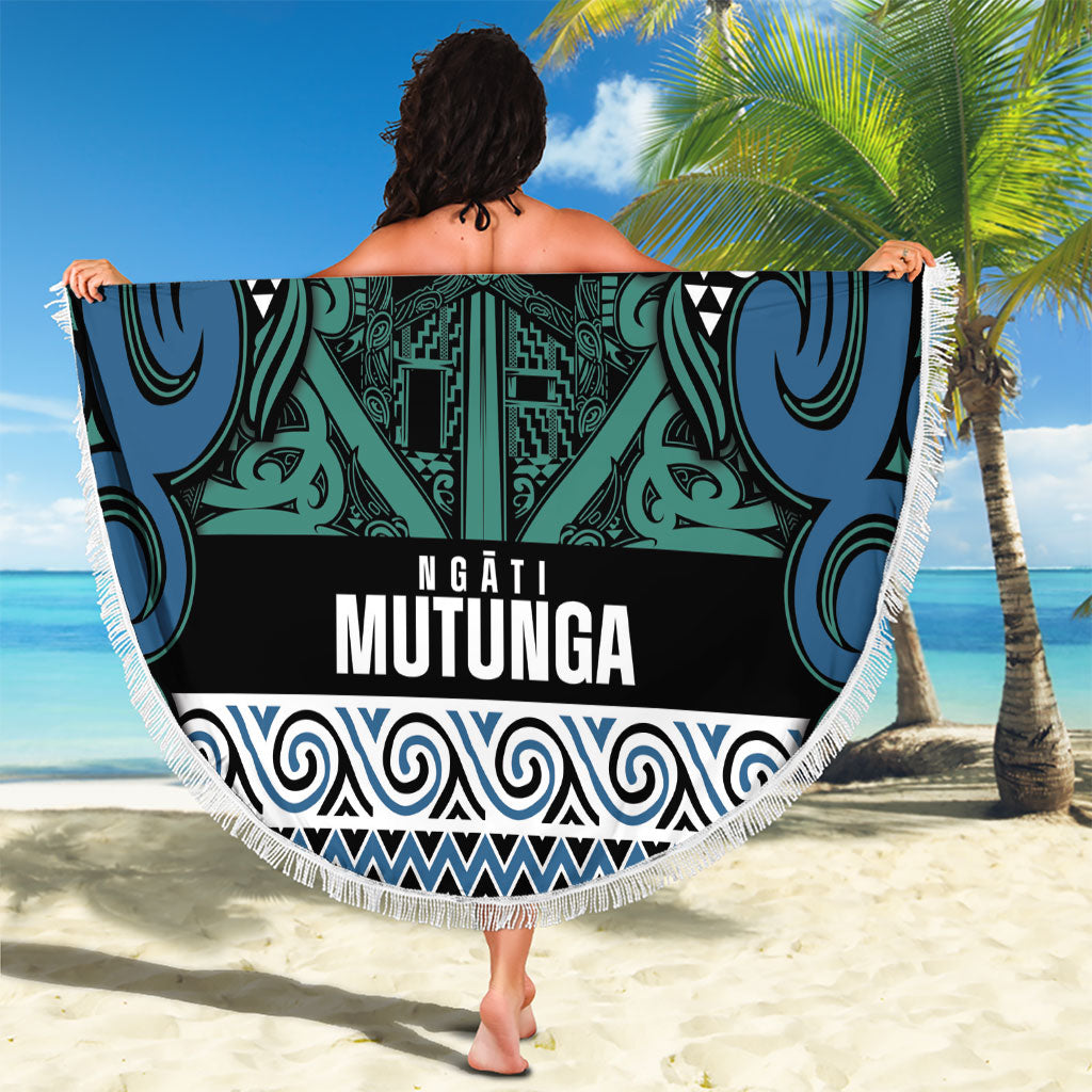 Aotearoa Iwi Ngati Mutunga Beach Blanket Maori Wharenui House Tribal Pattern LT9 - Polynesian Pride