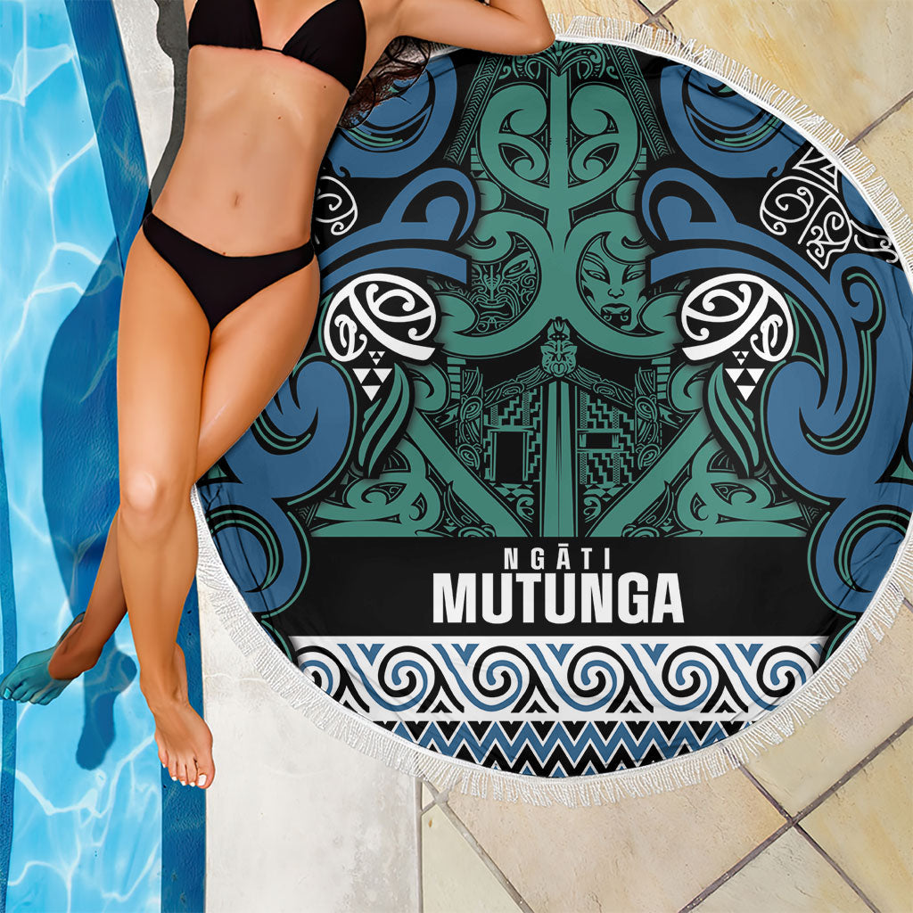 Aotearoa Iwi Ngati Mutunga Beach Blanket Maori Wharenui House Tribal Pattern LT9 - Polynesian Pride