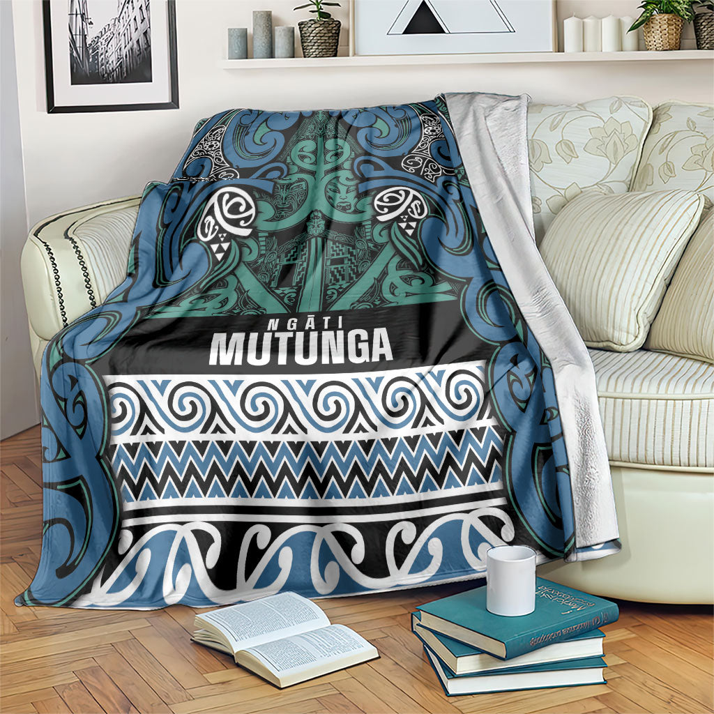 Aotearoa Iwi Ngati Mutunga Blanket Maori Wharenui House Tribal Pattern LT9 Ocean Blue - Polynesian Pride