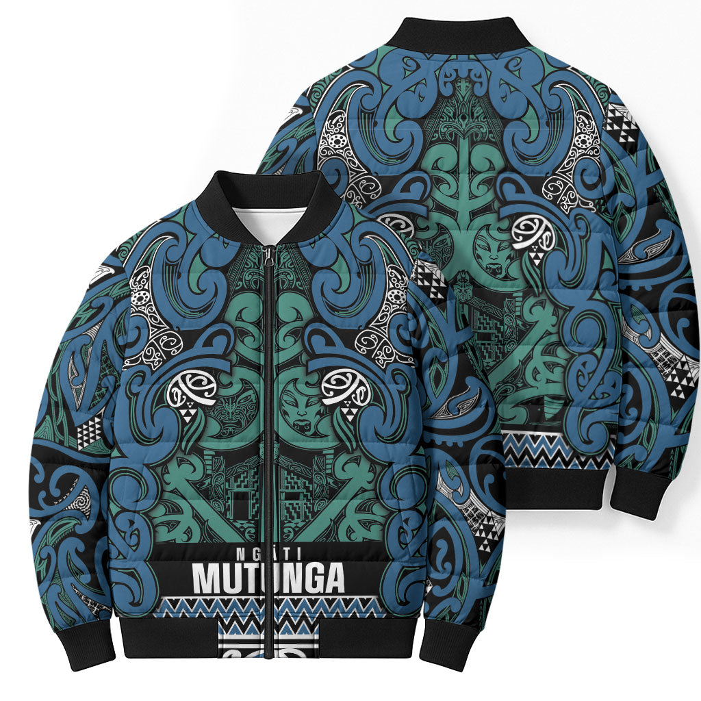 Aotearoa Iwi Ngati Mutunga Bomber Puffer Jacket Maori Wharenui House Tribal Pattern LT9 - Polynesian Pride