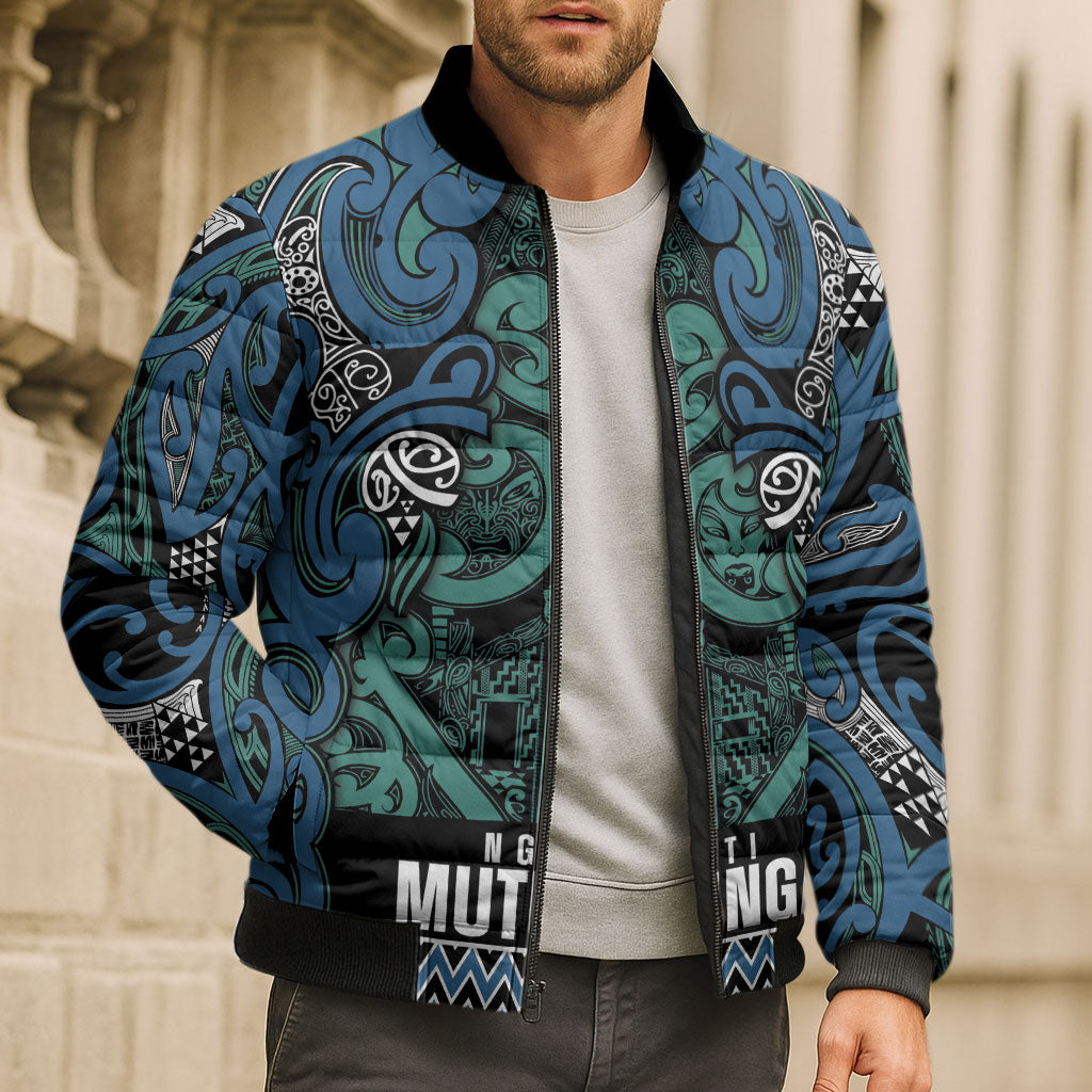 Aotearoa Iwi Ngati Mutunga Bomber Puffer Jacket Maori Wharenui House Tribal Pattern LT9 - Polynesian Pride
