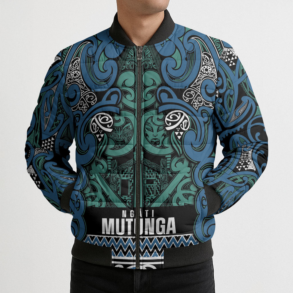Aotearoa Iwi Ngati Mutunga Bomber Puffer Jacket Maori Wharenui House Tribal Pattern LT9 - Polynesian Pride
