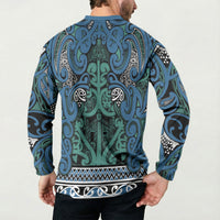 Aotearoa Iwi Ngati Mutunga Button Sweatshirt Maori Wharenui House Tribal Pattern LT9 - Polynesian Pride