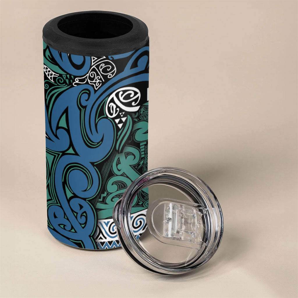 Aotearoa Iwi Ngati Mutunga 4 in 1 Can Cooler Tumbler Maori Wharenui House Tribal Pattern LT9 - Polynesian Pride