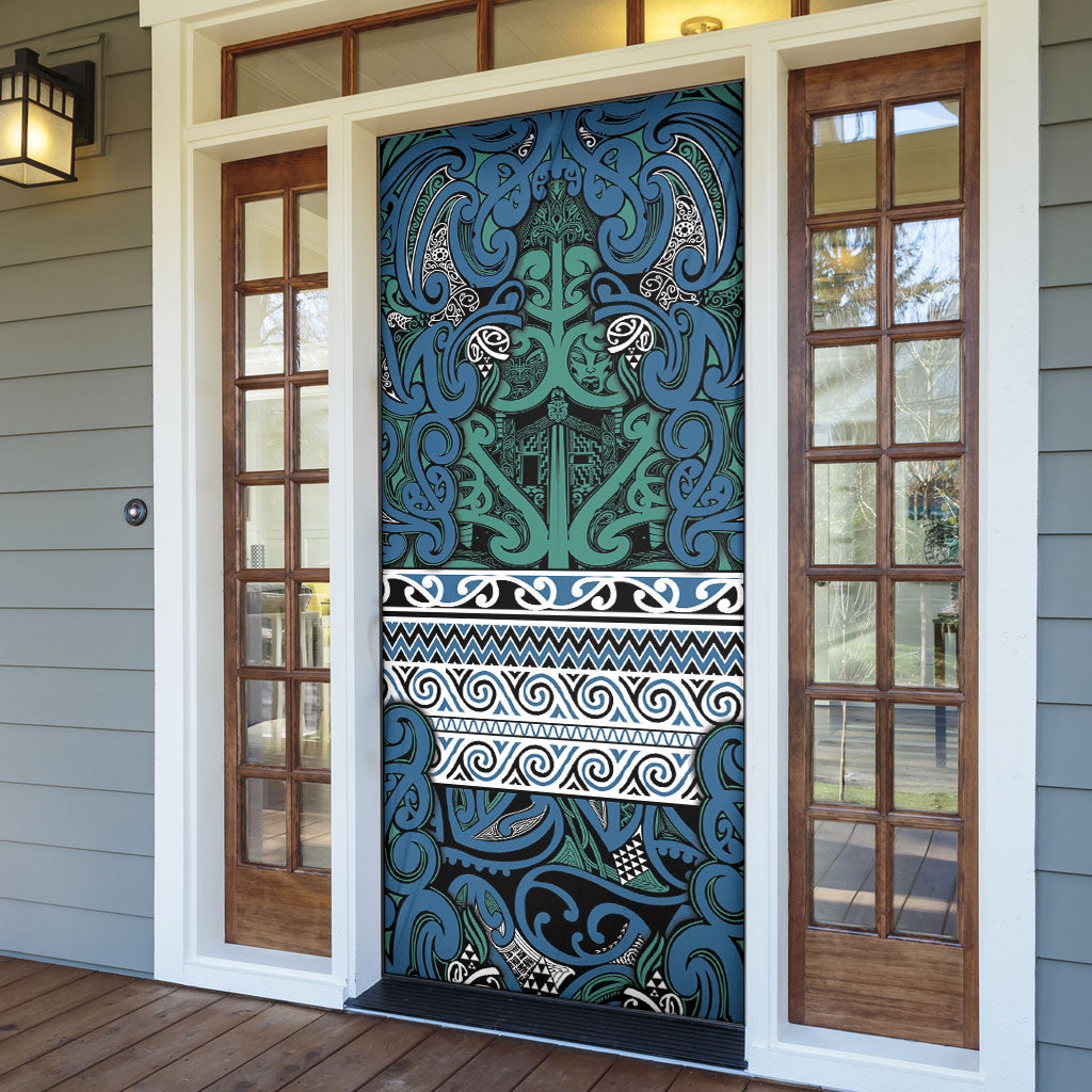 Aotearoa Iwi Ngati Mutunga Door Cover Maori Wharenui House Tribal Pattern LT9 - Polynesian Pride