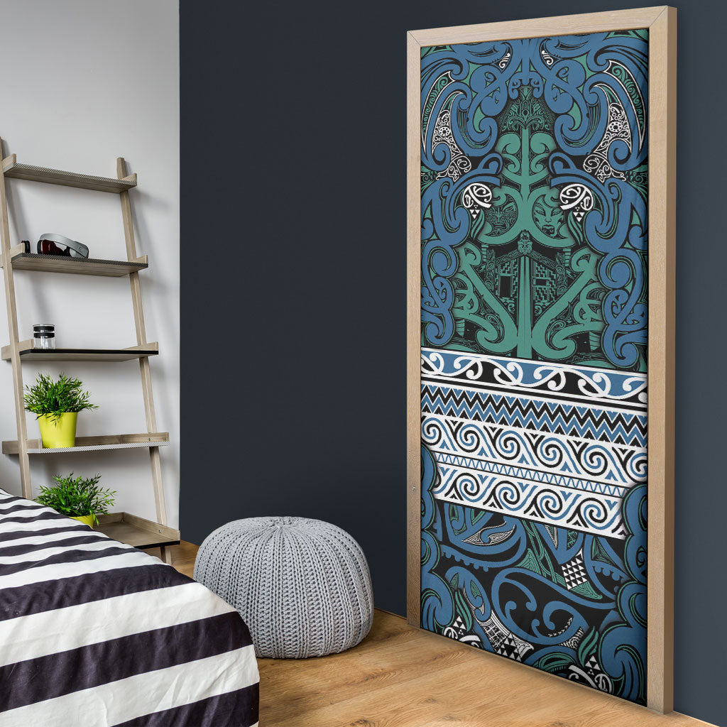Aotearoa Iwi Ngati Mutunga Door Cover Maori Wharenui House Tribal Pattern LT9 - Polynesian Pride