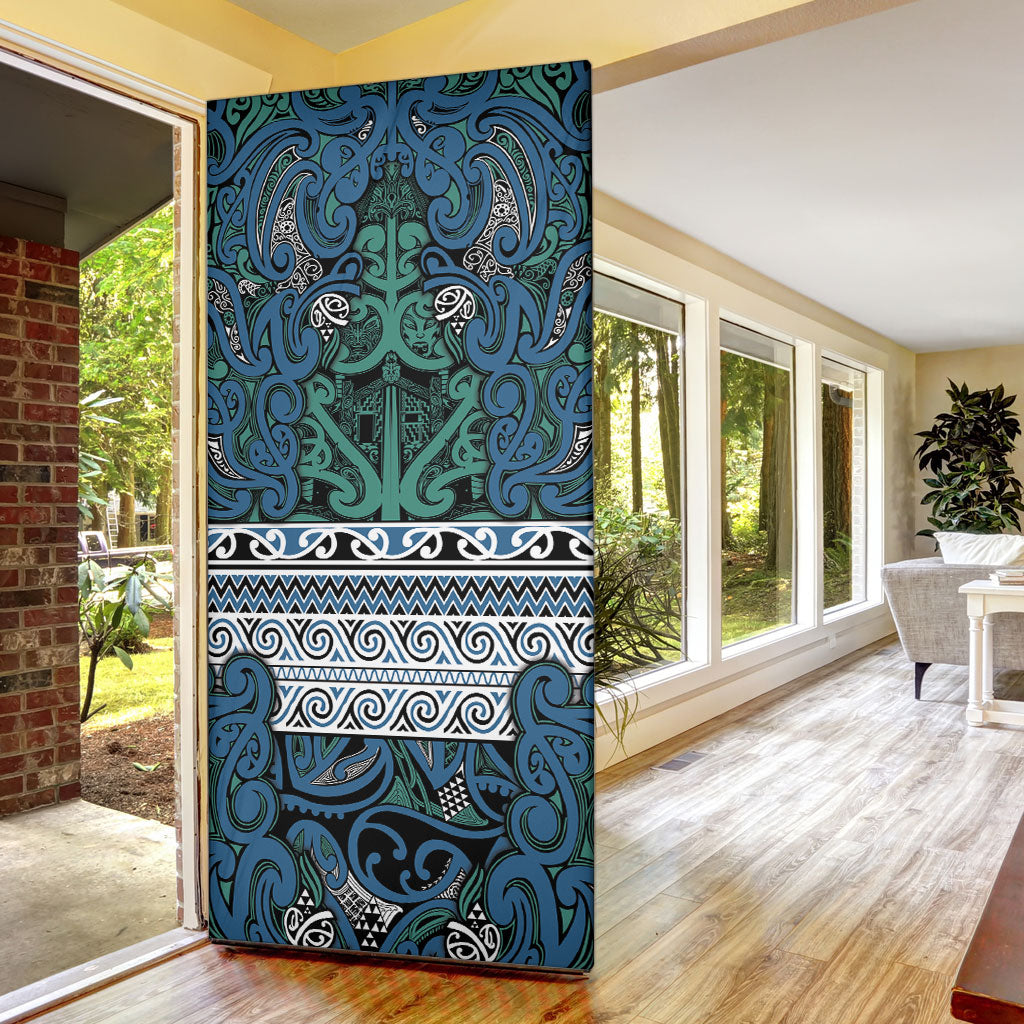 Aotearoa Iwi Ngati Mutunga Door Cover Maori Wharenui House Tribal Pattern LT9 - Polynesian Pride