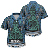 Aotearoa Iwi Ngati Mutunga Family Matching Long Sleeve Bodycon Dress and Hawaiian Shirt Maori Wharenui House Tribal Pattern LT9 Son's Shirt Ocean Blue - Polynesian Pride