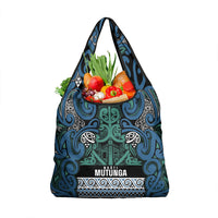 Aotearoa Iwi Ngati Mutunga Grocery Bag Maori Wharenui House Tribal Pattern LT9 1-pack One Size Ocean Blue - Polynesian Pride