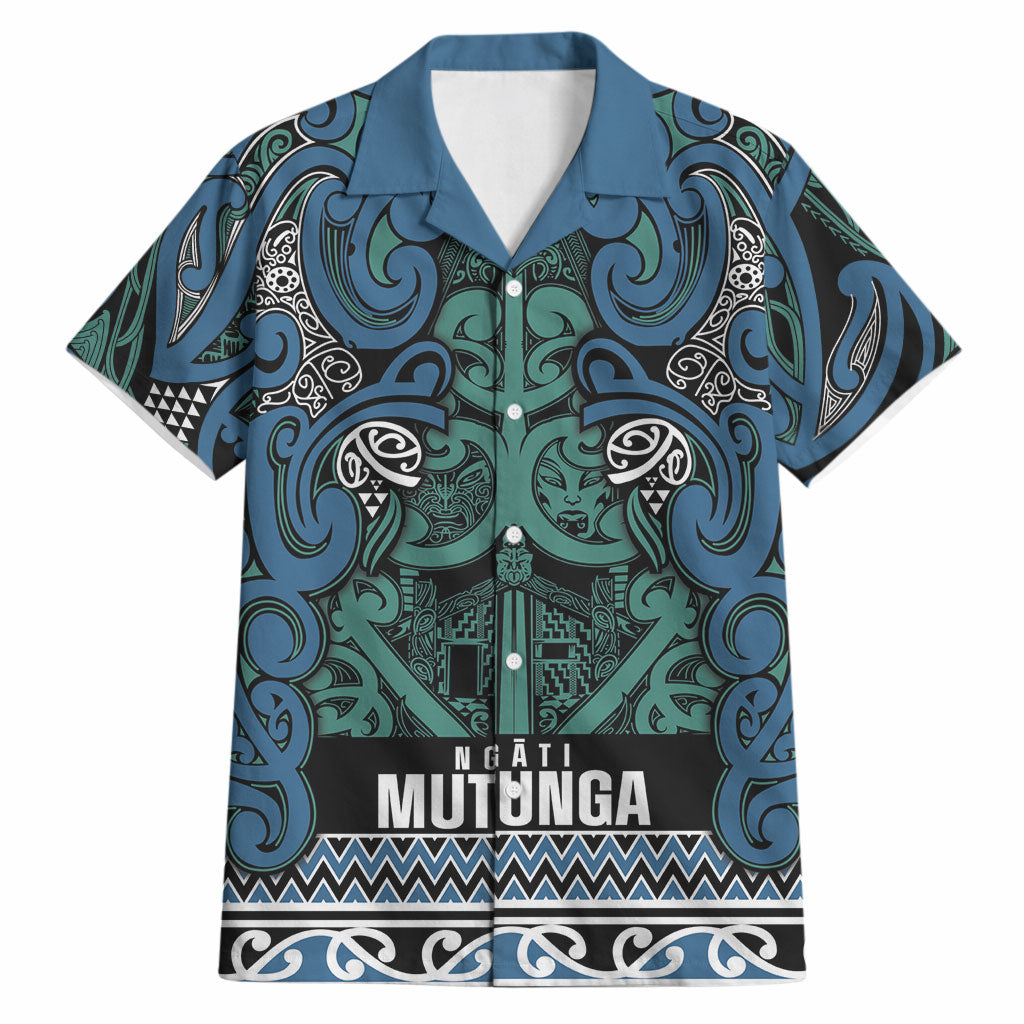 Aotearoa Iwi Ngati Mutunga Hawaiian Shirt Maori Wharenui House Tribal Pattern LT9 Ocean Blue - Polynesian Pride