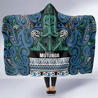 Aotearoa Iwi Ngati Mutunga Hooded Blanket Maori Wharenui House Tribal Pattern LT9 One Size Ocean Blue - Polynesian Pride