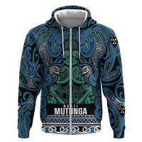Aotearoa Iwi Ngati Mutunga Hoodie Maori Wharenui House Tribal Pattern LT9 Zip Hoodie Ocean Blue - Polynesian Pride