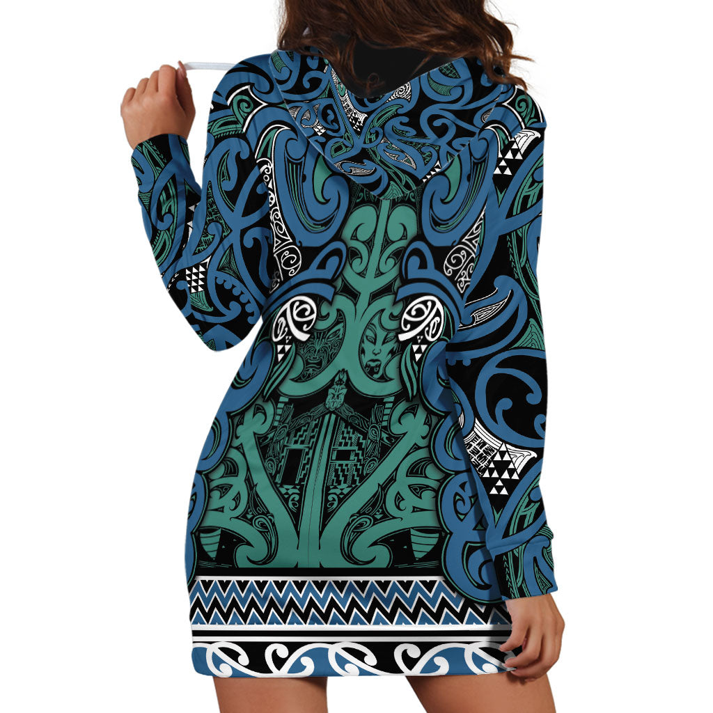 Aotearoa Iwi Ngati Mutunga Hoodie Dress Maori Wharenui House Tribal Pattern LT9 - Polynesian Pride