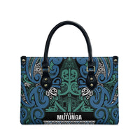 Aotearoa Iwi Ngati Mutunga Leather Bag Maori Wharenui House Tribal Pattern LT9 - Polynesian Pride