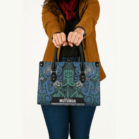 Aotearoa Iwi Ngati Mutunga Leather Bag Maori Wharenui House Tribal Pattern LT9 - Polynesian Pride