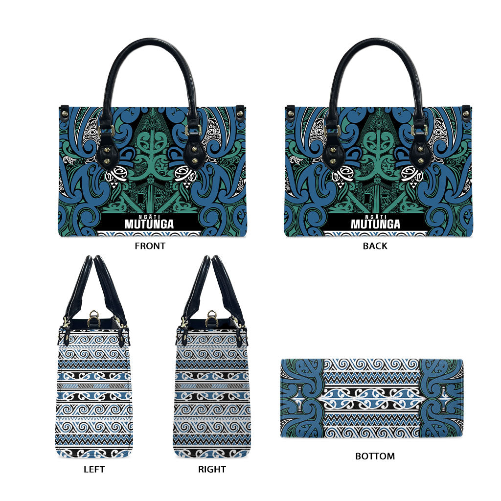 Aotearoa Iwi Ngati Mutunga Leather Bag Maori Wharenui House Tribal Pattern LT9 - Polynesian Pride