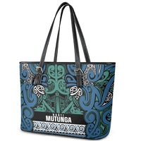 Aotearoa Iwi Ngati Mutunga Leather Tote Bag Maori Wharenui House Tribal Pattern LT9 - Polynesian Pride