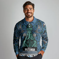 Aotearoa Iwi Ngati Mutunga Long Sleeve Polo Shirt Maori Wharenui House Tribal Pattern LT9 - Polynesian Pride