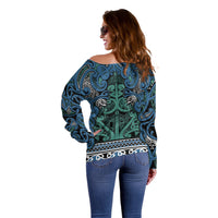Aotearoa Iwi Ngati Mutunga Off Shoulder Sweater Maori Wharenui House Tribal Pattern LT9 - Polynesian Pride