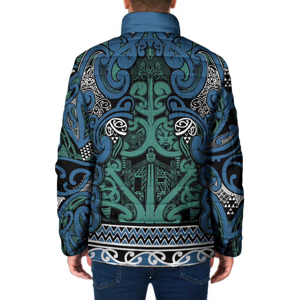 Aotearoa Iwi Ngati Mutunga Padded Jacket Maori Wharenui House Tribal Pattern LT9 - Polynesian Pride