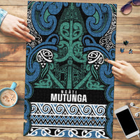 Aotearoa Iwi Ngati Mutunga Puzzle Maori Wharenui House Tribal Pattern LT9 Ocean Blue - Polynesian Pride