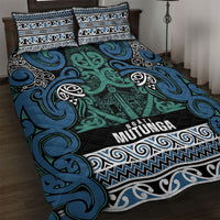 Aotearoa Iwi Ngati Mutunga Quilt Bed Set Maori Wharenui House Tribal Pattern LT9 Ocean Blue - Polynesian Pride