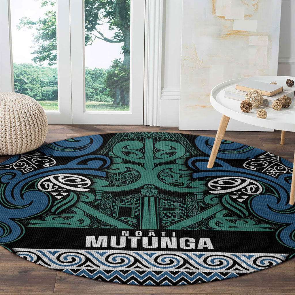 Aotearoa Iwi Ngati Mutunga Round Carpet Maori Wharenui House Tribal Pattern LT9 - Polynesian Pride