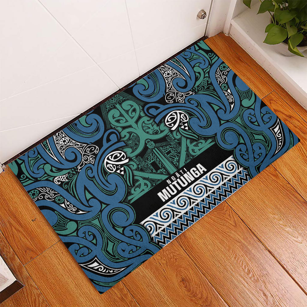 Aotearoa Iwi Ngati Mutunga Rubber Doormat Maori Wharenui House Tribal Pattern LT9 - Polynesian Pride