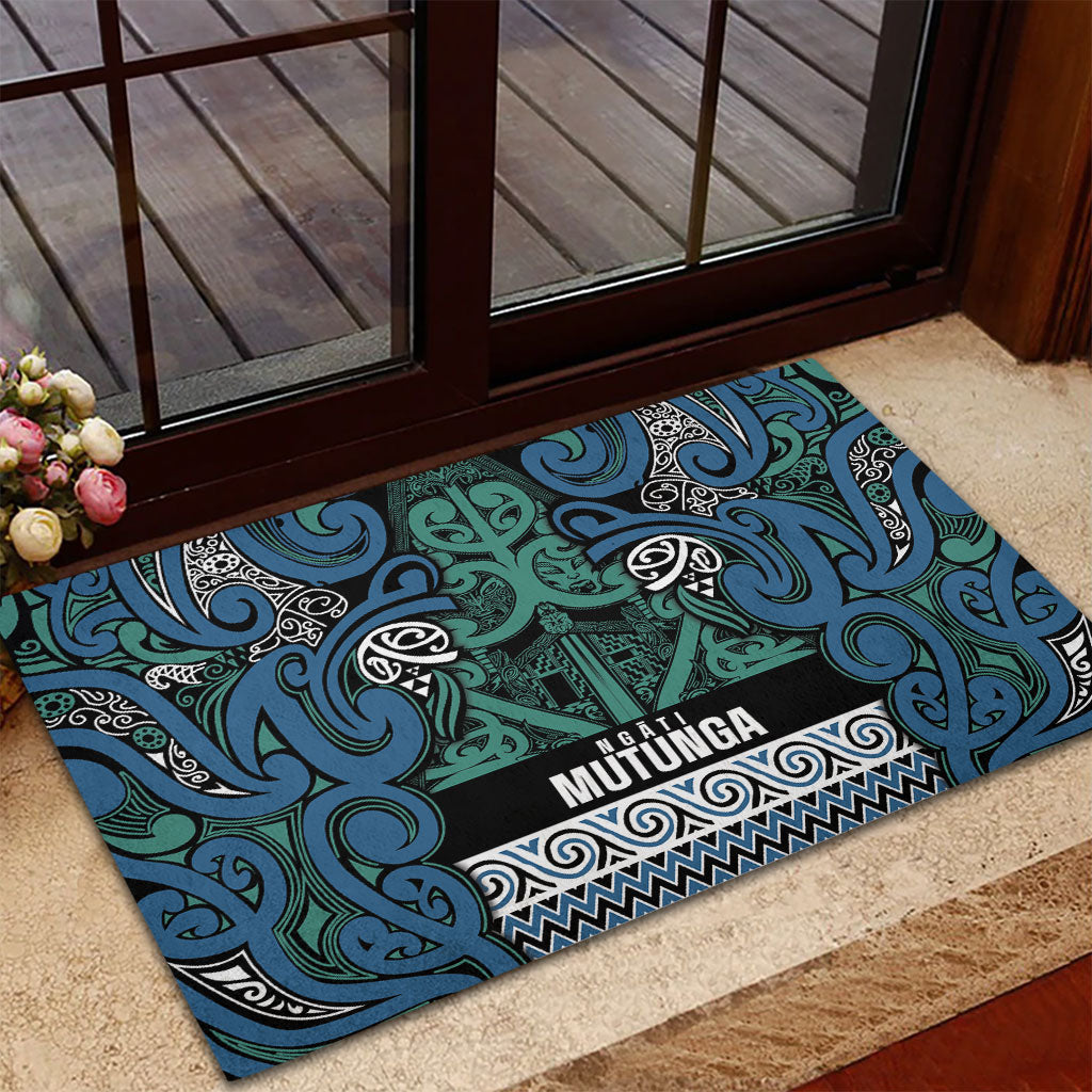 Aotearoa Iwi Ngati Mutunga Rubber Doormat Maori Wharenui House Tribal Pattern LT9 - Polynesian Pride