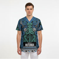 Aotearoa Iwi Ngati Mutunga Scrub Top Maori Wharenui House Tribal Pattern LT9 - Polynesian Pride