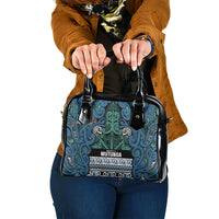 Aotearoa Iwi Ngati Mutunga Shoulder Handbag Maori Wharenui House Tribal Pattern LT9 One Size Ocean Blue - Polynesian Pride