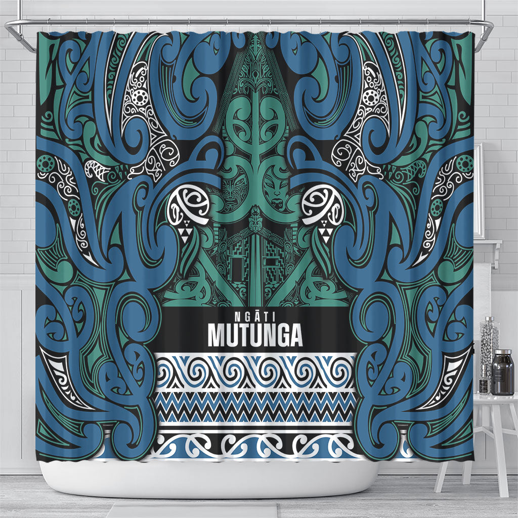 Aotearoa Iwi Ngati Mutunga Shower Curtain Maori Wharenui House Tribal Pattern LT9 - Polynesian Pride